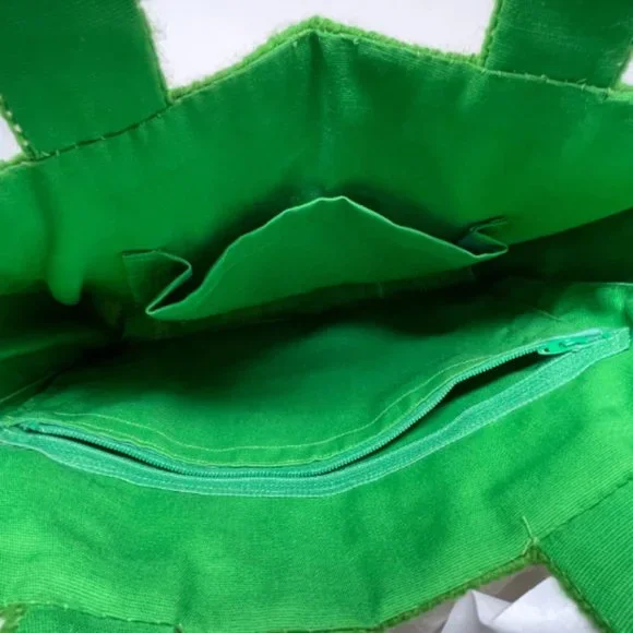 Vintage Rare Design Nature Handmade Needle Point Purse, Cream Green - Picture 9 of 10